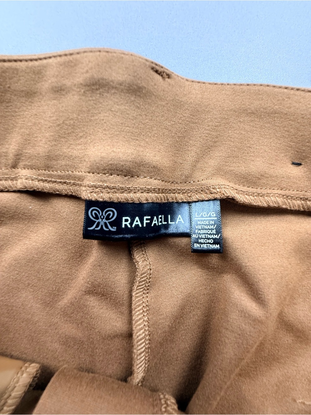 Rafaella Camel Brown Ponte Bootcut Dress Pants Stretch Large Workwear Career - Picture 4 of 7